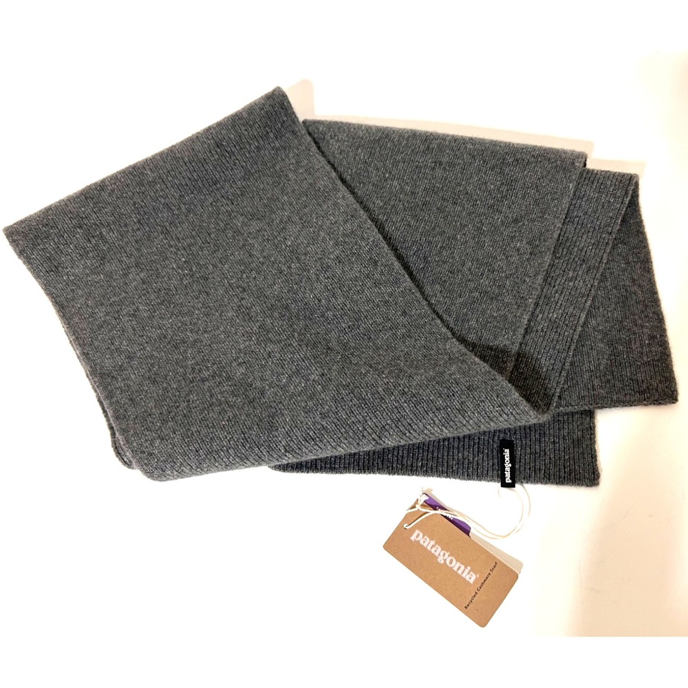 NWT $99 Patagonia Cashmere Wool Feather Soft Scarf Heather Gray 62X9 b2